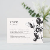 Blume QR-Code Online-Hochzeit RSVP Karte (Stehend Vorderseite)