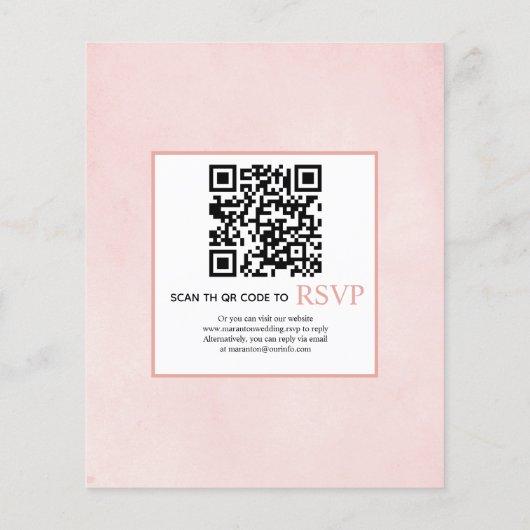 BLUME QR Code Rosa Hochzeit Einladung (Rückseite)
