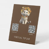 Blume QR Code Virtual Tipp Jar Tabletop-Zeichen Sockelschild (Vorderseite)