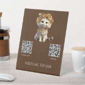Blume QR Code Virtual Tipp Jar Tabletop-Zeichen Sockelschild (In SItu)