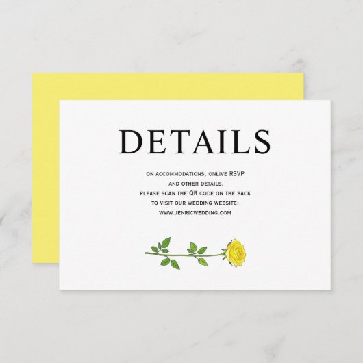 Blume QR Hochzeit Enc Begleitkarte (Vorne/Hinten)