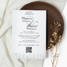 Blume Qr-Hochzeit mit schwarz-weißer Hand