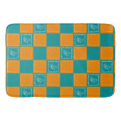 Blume-Quadrate der Mosaikdoodle Badematte (Vorderseite)