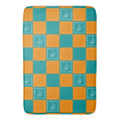 Blume-Quadrate der Mosaikdoodle Badematte (Vorderseite Vertikal)