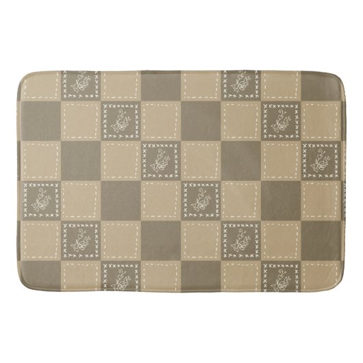 Blume-Quadrate der Mosaikdoodle Badematte (Vorderseite)