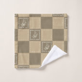 Blume-Quadrate der Mosaikdoodle Badhandtuch Set (Waschlappen)