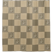 Blume-Quadrate der Mosaikdoodle Duschvorhang (Vorderseite)