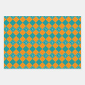 Blume-Quadrate der Mosaikdoodle Geschenkpapier Set (Vorderseite 3)