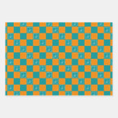 Blume-Quadrate der Mosaikdoodle Geschenkpapier Set (Vorderseite 2)