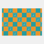 Blume-Quadrate der Mosaikdoodle Geschenkpapier Set (Vorderseite)