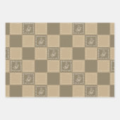 Blume-Quadrate der Mosaikdoodle Geschenkpapier Set (Vorderseite)