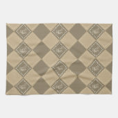 Blume-Quadrate der Mosaikdoodle Geschirrtuch (Horizontal)