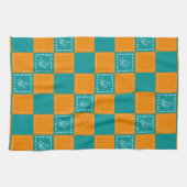 Blume-Quadrate der Mosaikdoodle Geschirrtuch (Horizontal)