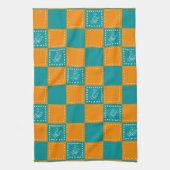 Blume-Quadrate der Mosaikdoodle Geschirrtuch (Vertikal)