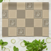 Blume-Quadrate der Mosaikdoodle Geschirrtuch (Gefaltet)