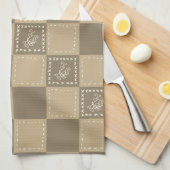 Blume-Quadrate der Mosaikdoodle Geschirrtuch (Viertel Falte)