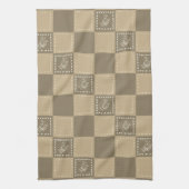 Blume-Quadrate der Mosaikdoodle Geschirrtuch (Vertikal)