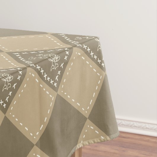 Blume-Quadrate der Mosaikdoodle Tischdecke (Beispiel)