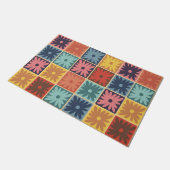 Blume-Quadrate für Retro-70er Fußmatte (Schrägansicht)