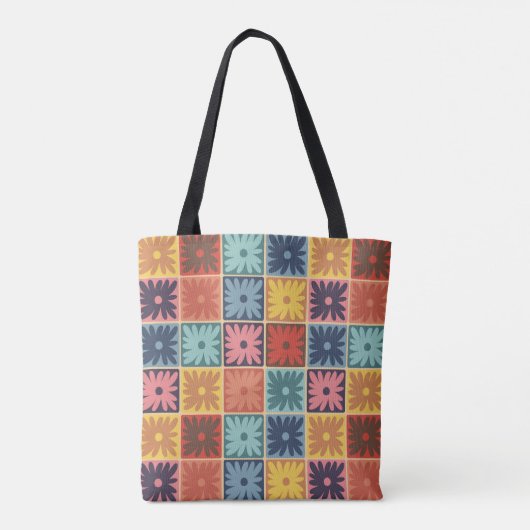 Blume-Quadrate für Retro-70er Tasche (Rückseite)