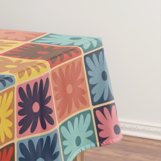 Blume-Quadrate für Retro-70er Tischdecke (Beispiel)