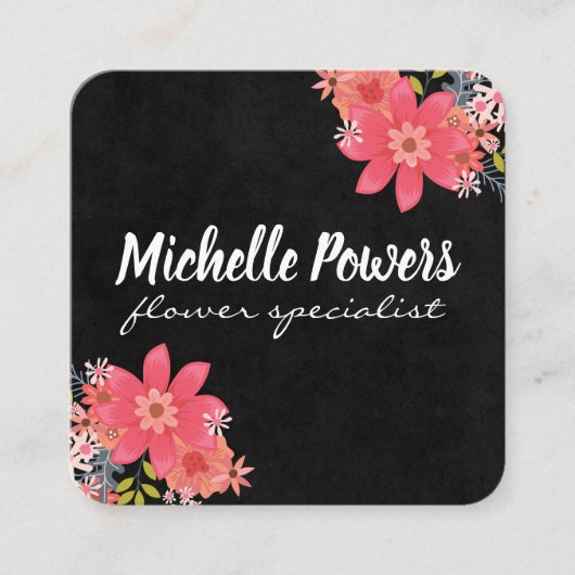 Blume Quadratische Visitenkarte (Vorderseite)