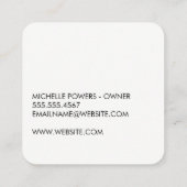 Blume Quadratische Visitenkarte (Rückseite)