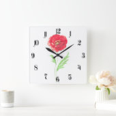Blume Quadratische Wanduhr (Zuhause)