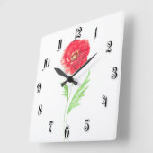 Blume Quadratische Wanduhr (Winkel)