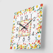 Blume Quadratische Wanduhr (Winkel)