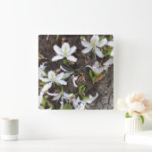 Blume Quadratische Wanduhr (Zuhause)