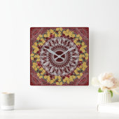 Blume Quadratische Wanduhr (Zuhause)