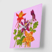 Blume Quadratische Wanduhr (Winkel)