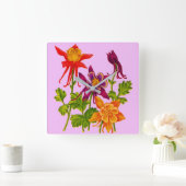 Blume Quadratische Wanduhr (Zuhause)