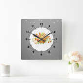Blume Quadratische Wanduhr (Zuhause)