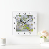Blume Quadratische Wanduhr (Zuhause)
