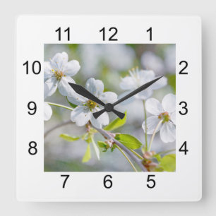 Blume Quadratische Wanduhr