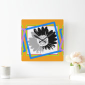Blume Quadratische Wanduhr (Zuhause)