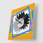 Blume Quadratische Wanduhr (Winkel)