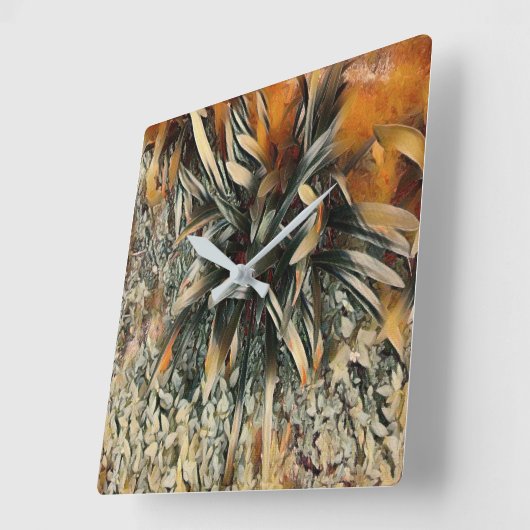 Blume Quadratische Wanduhr (Winkel)