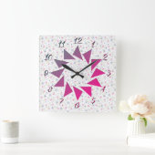 Blume Quadratische Wanduhr (Zuhause)