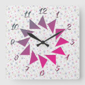 Blume Quadratische Wanduhr (Vorderseite)
