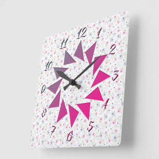 Blume Quadratische Wanduhr (Winkel)