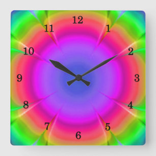 Blume Quadratische Wanduhr