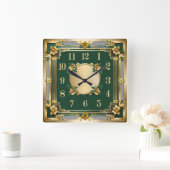 Blume Quadratische Wanduhr (Zuhause)