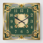 Blume Quadratische Wanduhr (Vorderseite)
