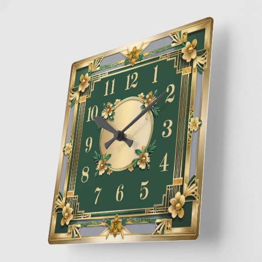 Blume Quadratische Wanduhr (Winkel)