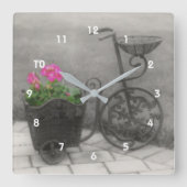 Blume Quadratische Wanduhr (Vorderseite)