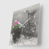 Blume Quadratische Wanduhr (Winkel)