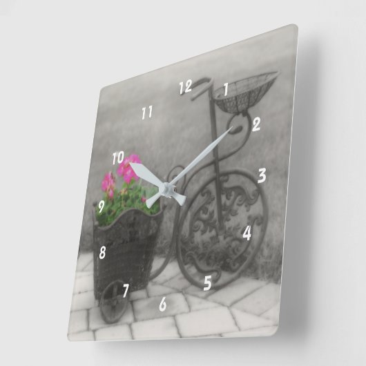 Blume Quadratische Wanduhr (Winkel)
